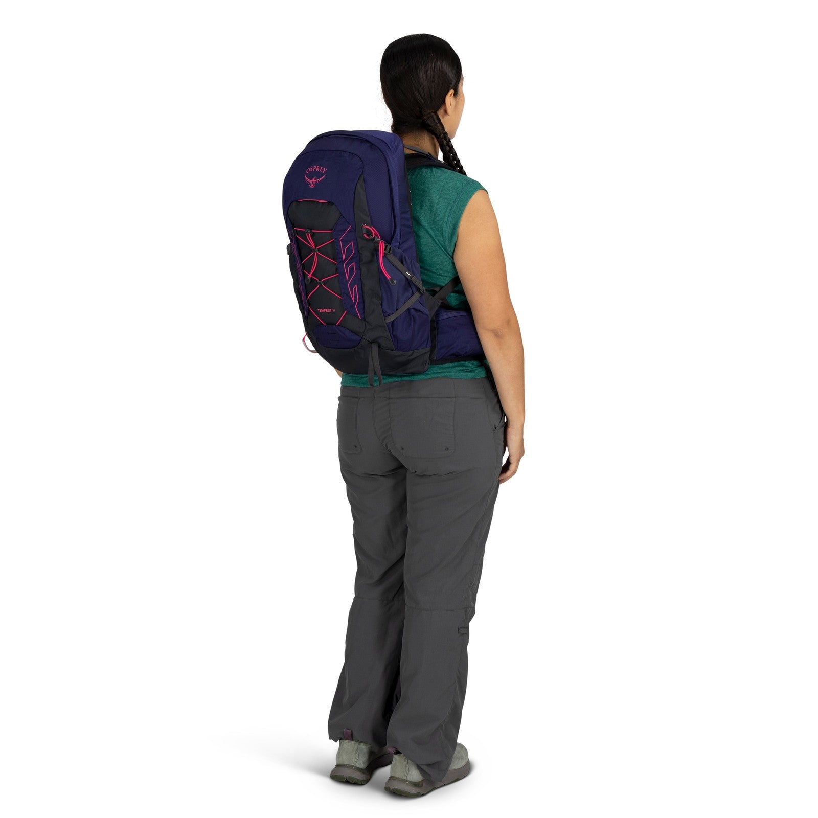 Osprey Tempest 11 Hiking Backpack 11L in Deep Fig/Hotspot Pink — lifestyle 2