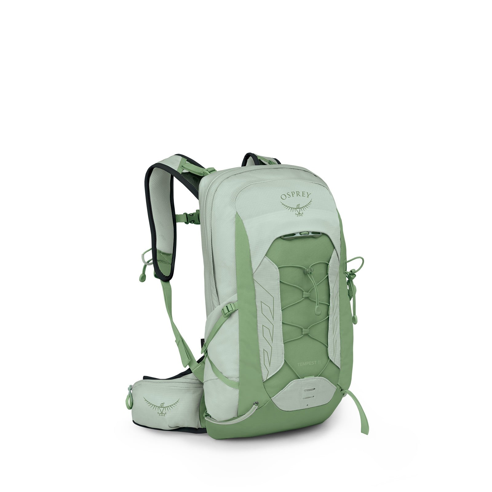 Osprey Tempest 11 Hiking Backpack 11L in Frosty Mint Green/Botanica — angle view 2
