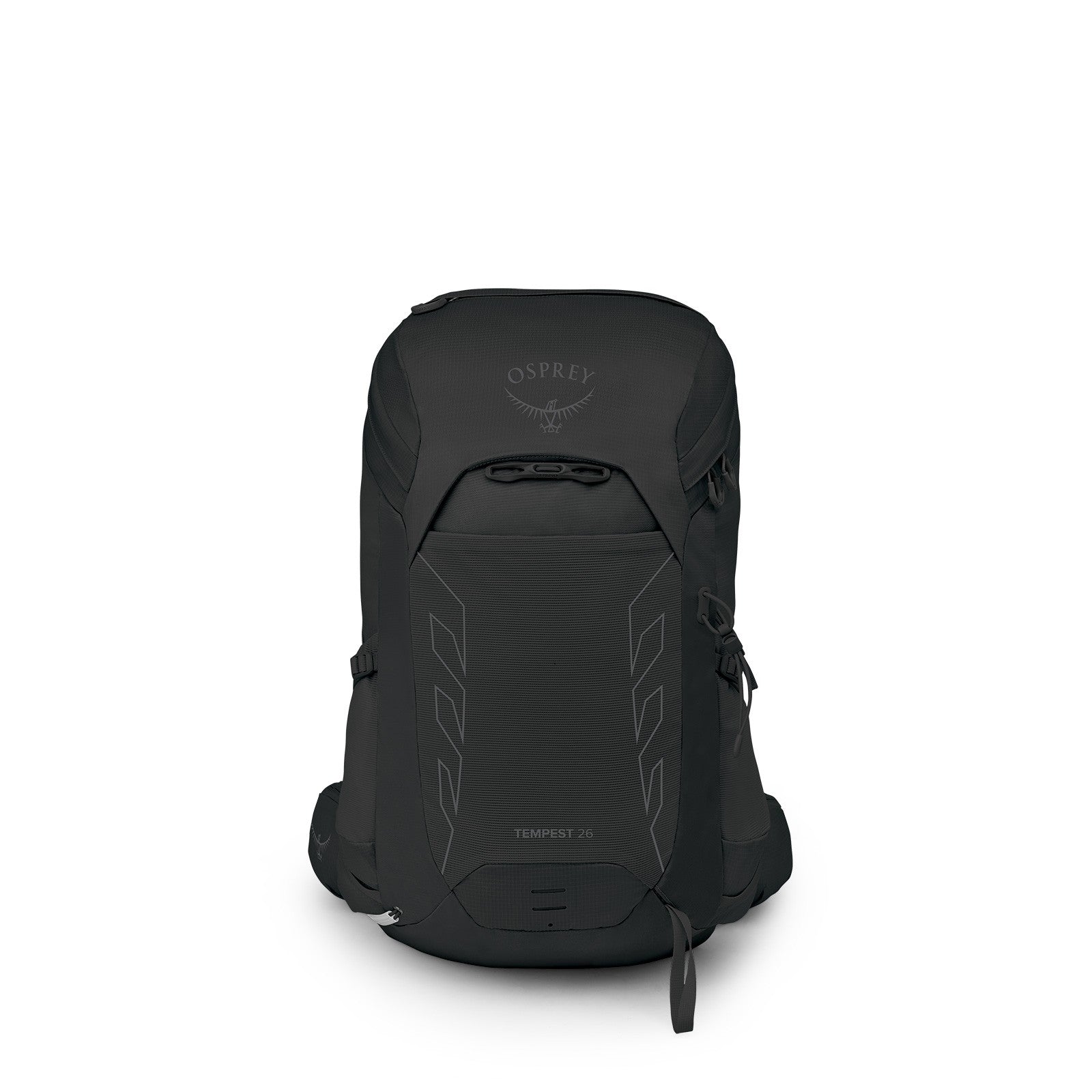 Osprey Tempest 26 Hiking Backpack 26L in Black/Coal Grey — front view