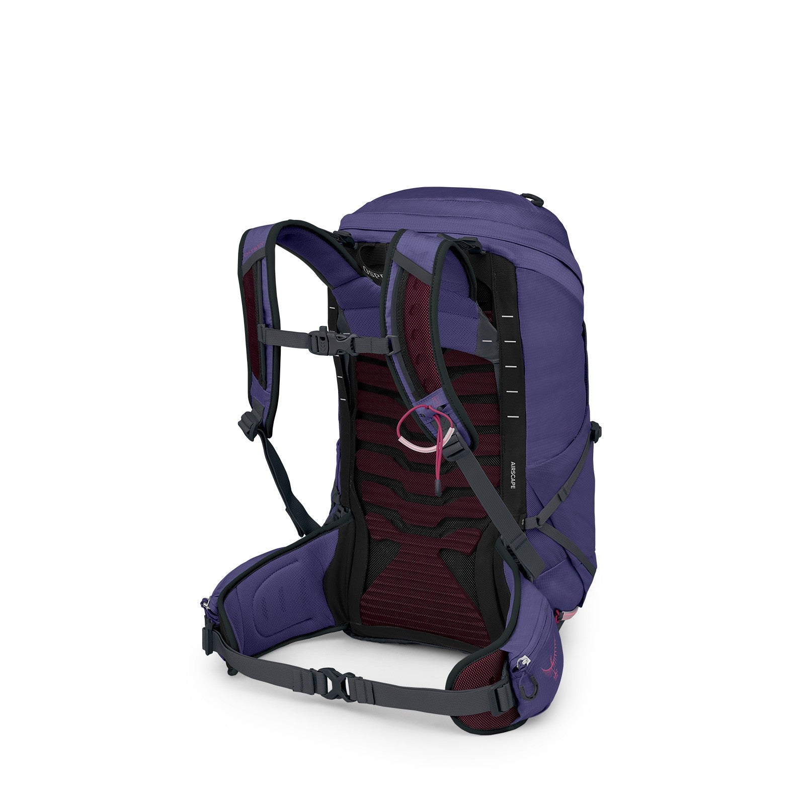 Osprey Tempest 26 Hiking Backpack 26L in Deep Fig/Hotspot Pink — angle view 3