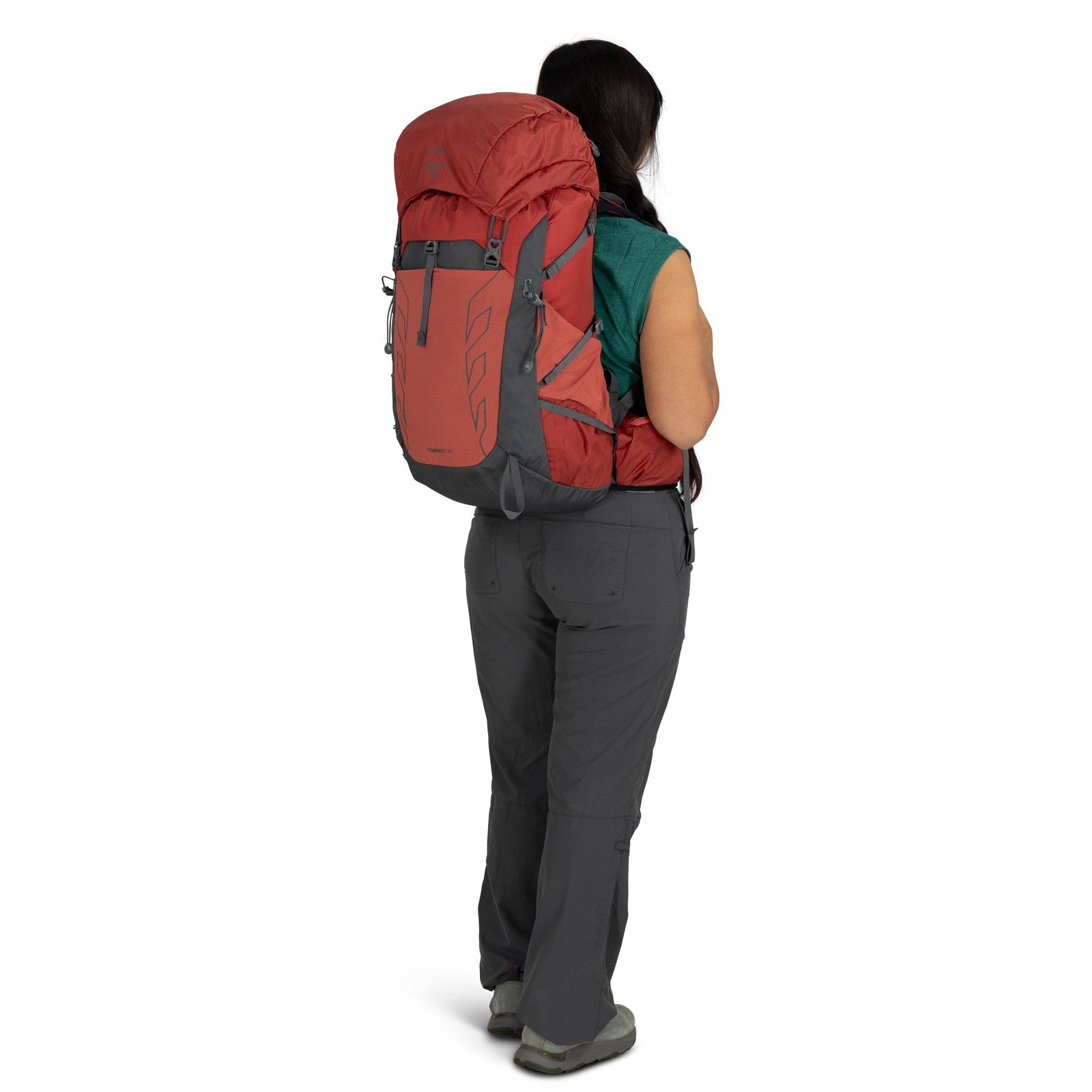 Osprey Tempest 33 Hiking Backpack 33L in Red Pampas/Coal Grey — lifestyle 2