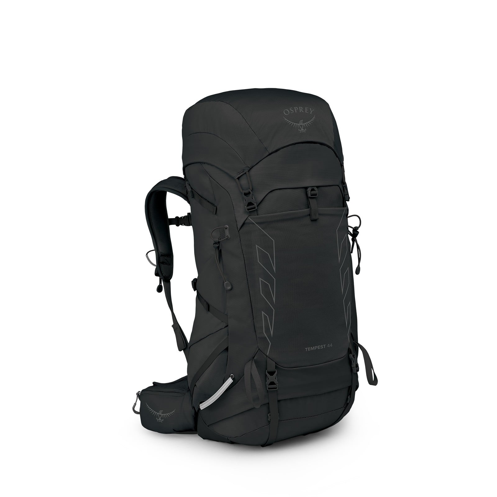 Osprey Tempest 44 Women's Hiking Backpack 44L in Black/Coal Grey — angle view 2