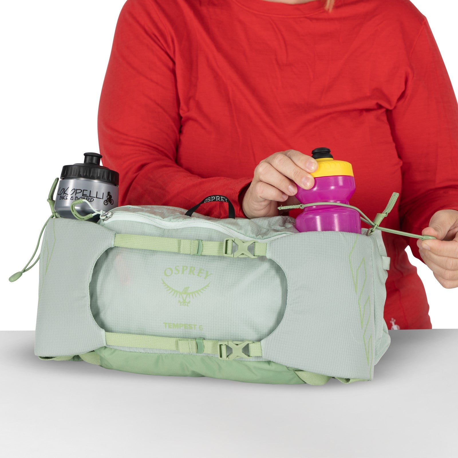 Osprey Tempest 6 Extended Fit Waist Pack in Frosty Mint Green/Botanica — detail view 4