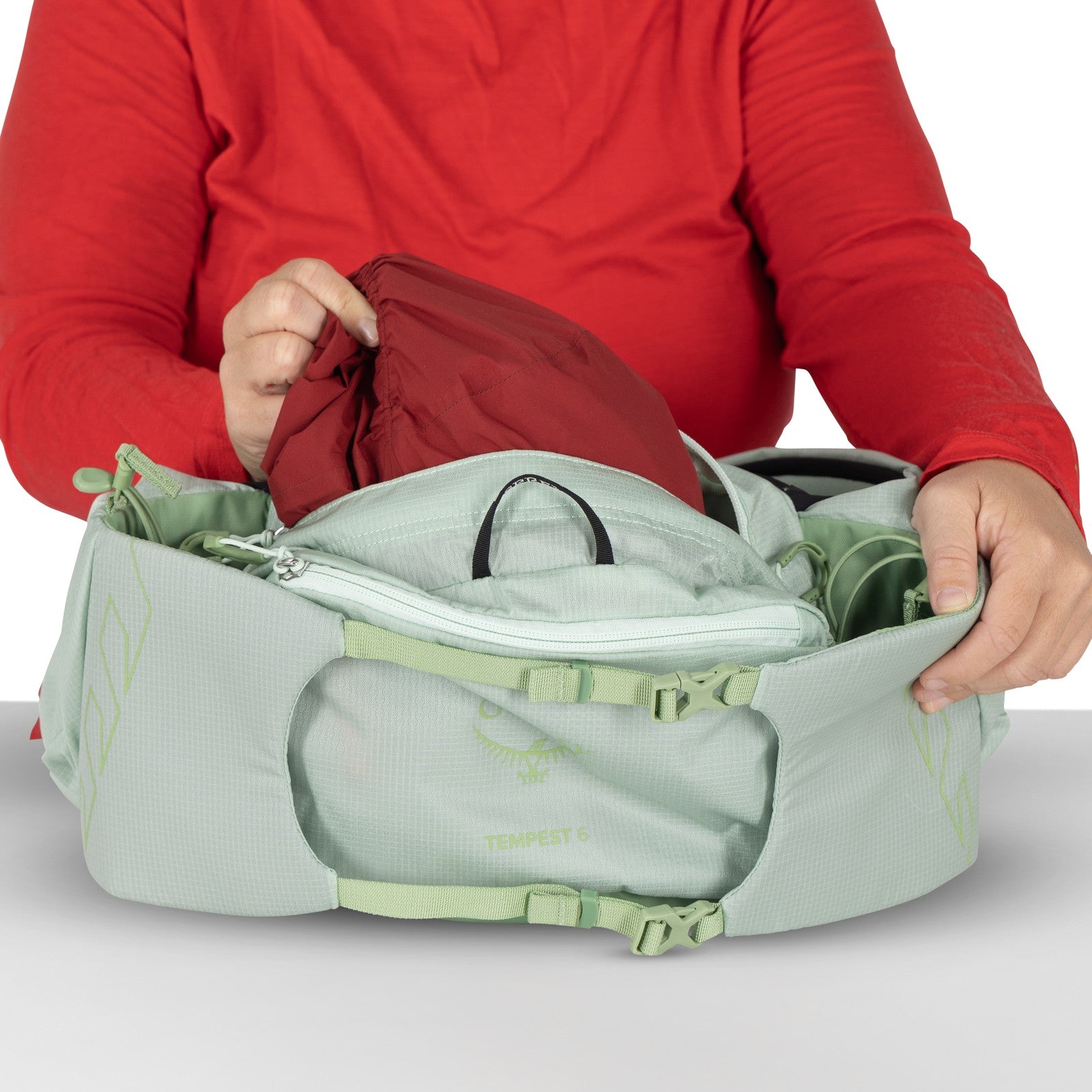 Osprey Tempest 6 Extended Fit Waist Pack in Frosty Mint Green/Botanica — detail view 5