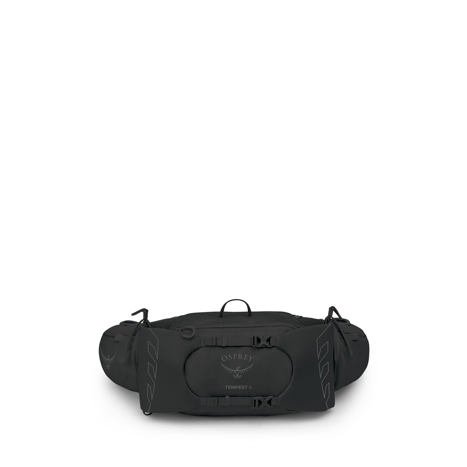 Osprey Tempest 6 Extended Fit Waist Pack in Black Coal Grey — front view