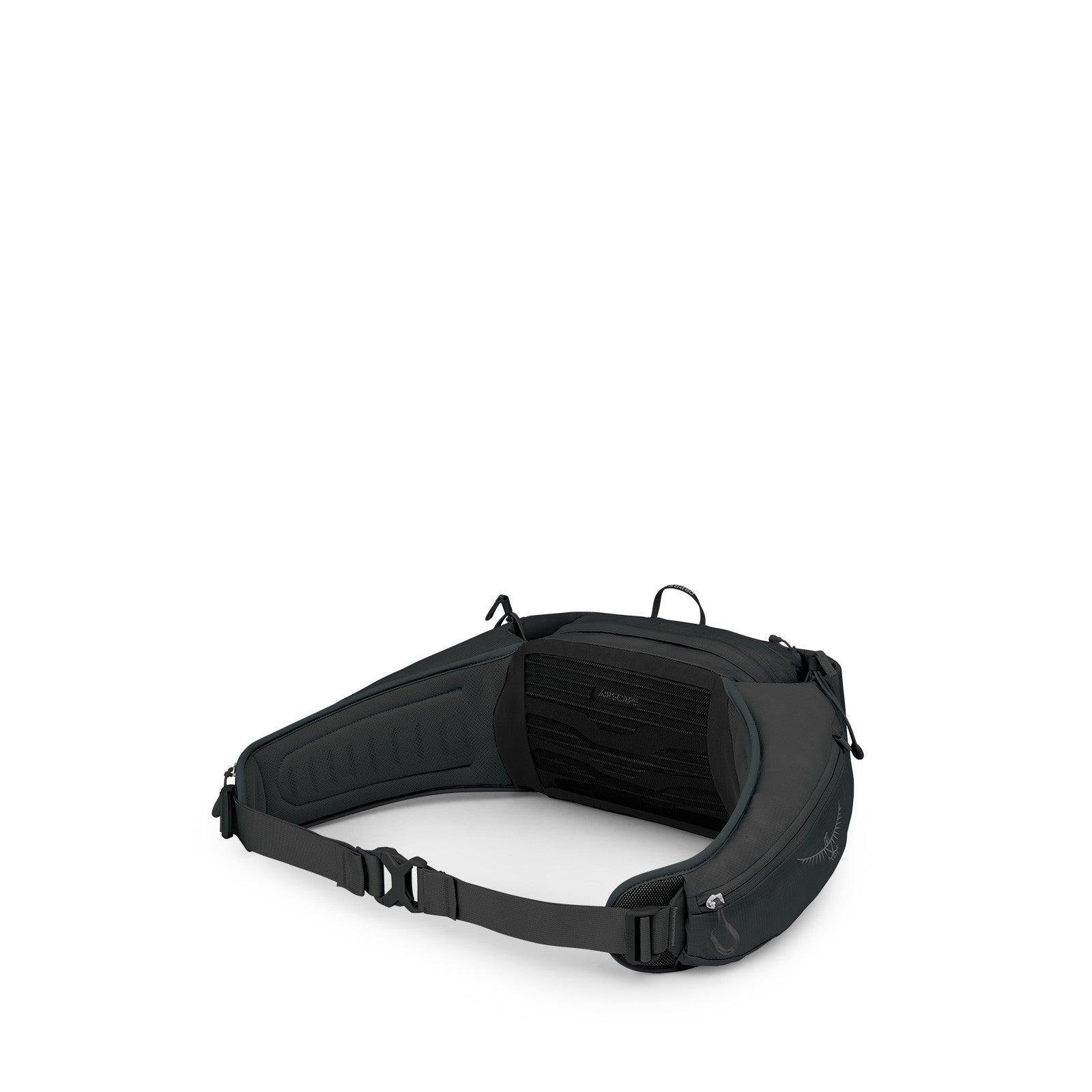 Osprey Tempest 6 Extended Fit Waist Pack in Black Coal Grey — angle view 3