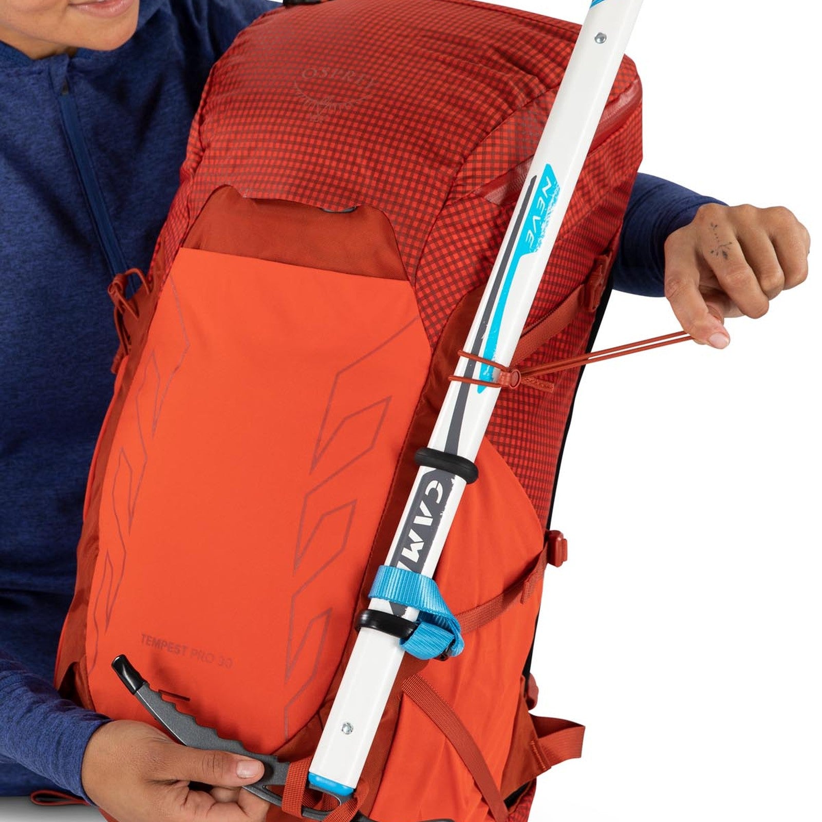 Osprey Tempest Pro 30 Women's Hiking Backpack 30L in Mars Orange — detail view