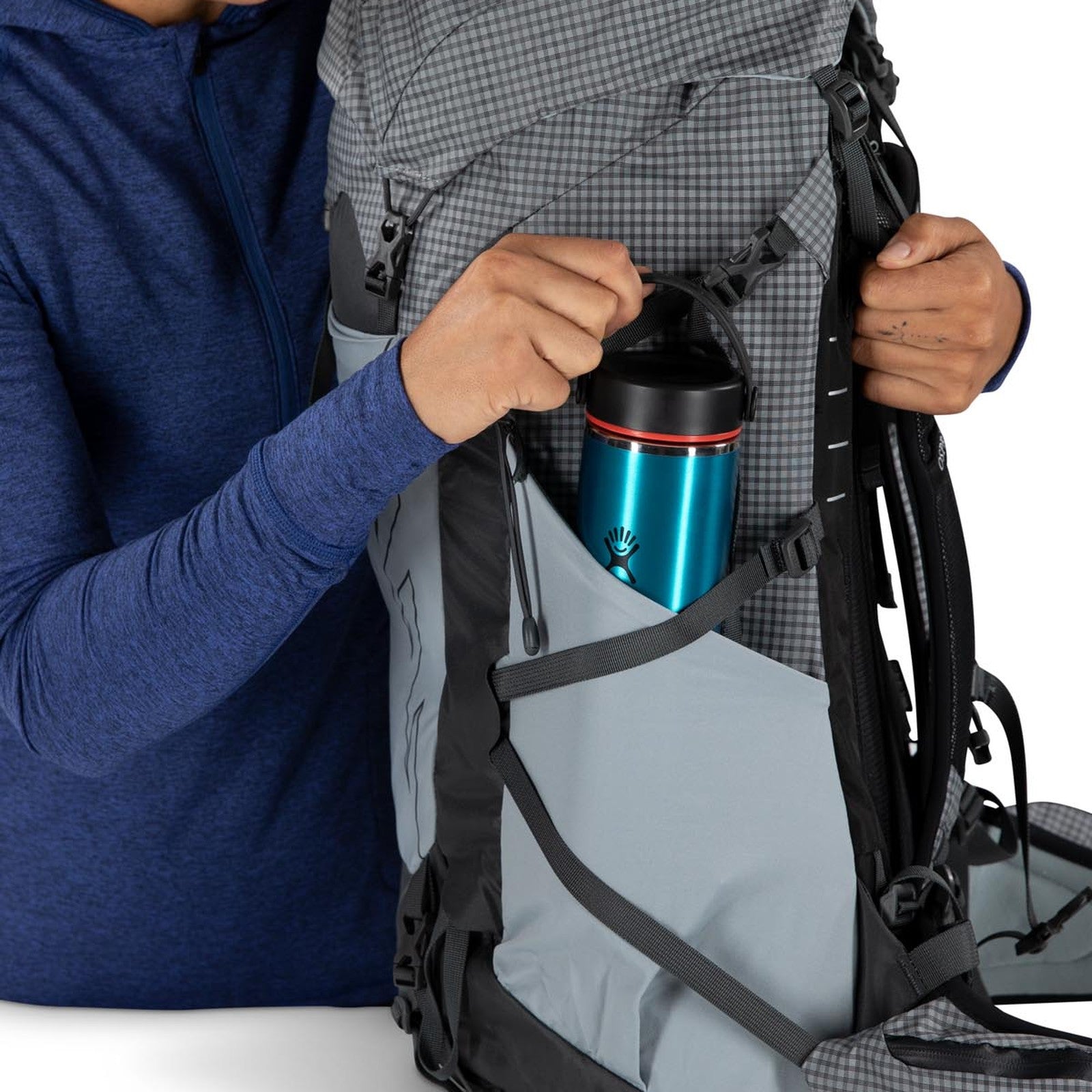 Osprey Tempest Pro 40 Women's Hiking Backpack 40L in Silver Lining — detail view