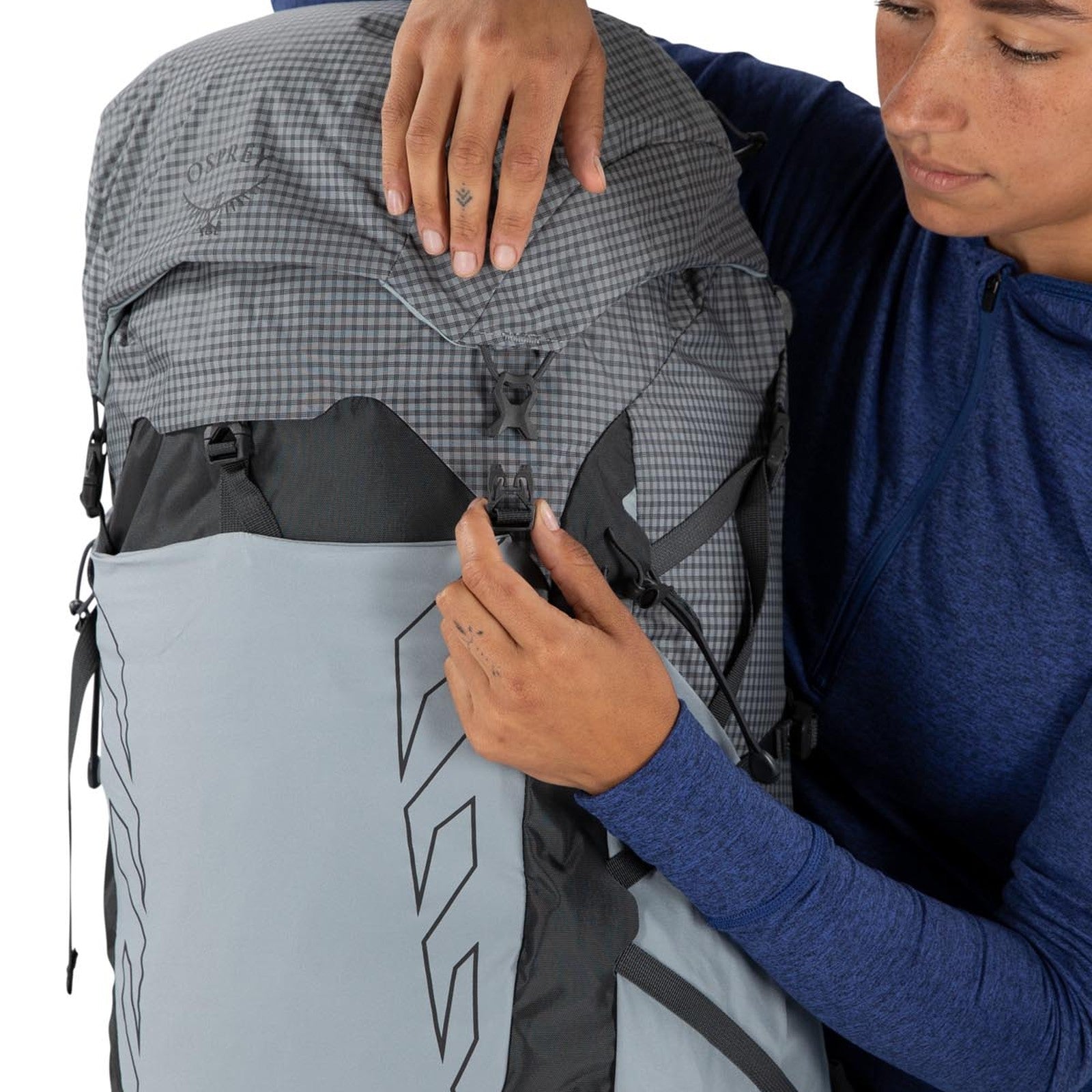 Osprey Tempest Pro 40 Women's Hiking Backpack 40L in Silver Lining — detail view 3