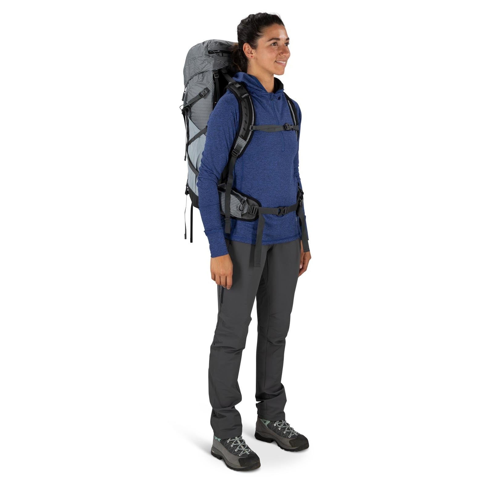 Osprey Tempest Pro 40 Women's Hiking Backpack 40L in Silver Lining — lifestyle