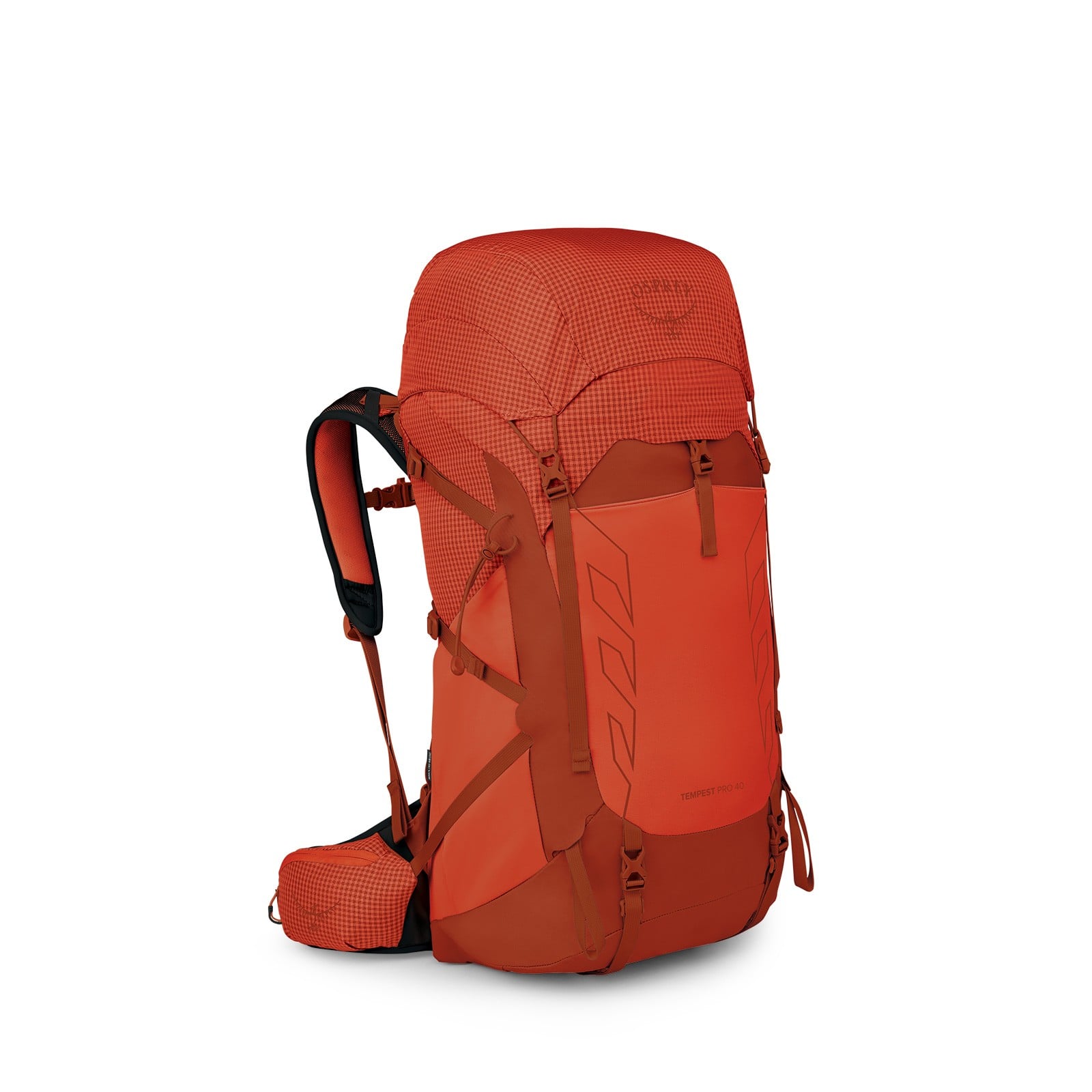 Osprey Tempest Pro 40 Women's Hiking Backpack 40L in Mars Orange — angle view 2