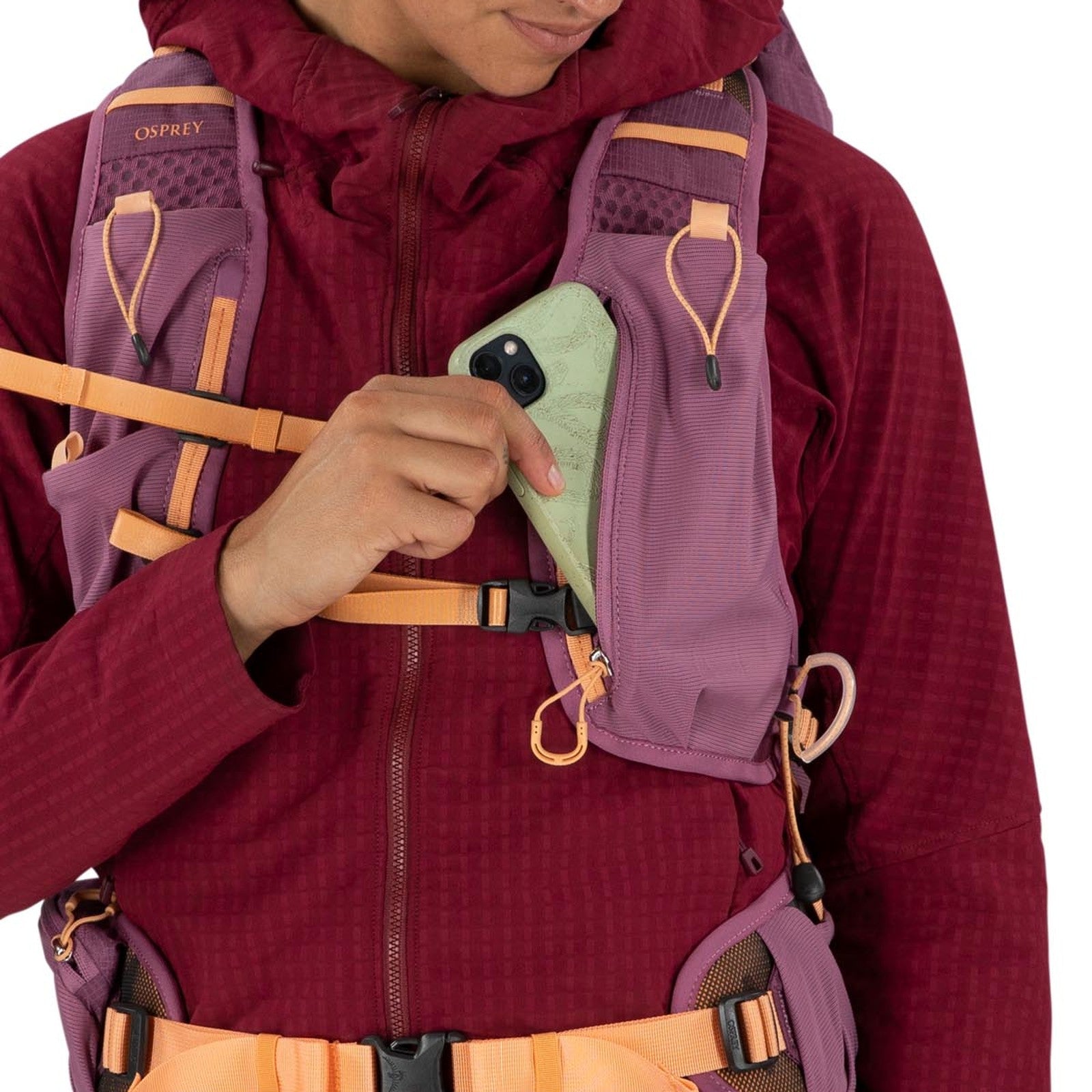 Osprey Tempest Velocity 20 Hiking Backpack 20L in Pashmina Melon — detail view 2
