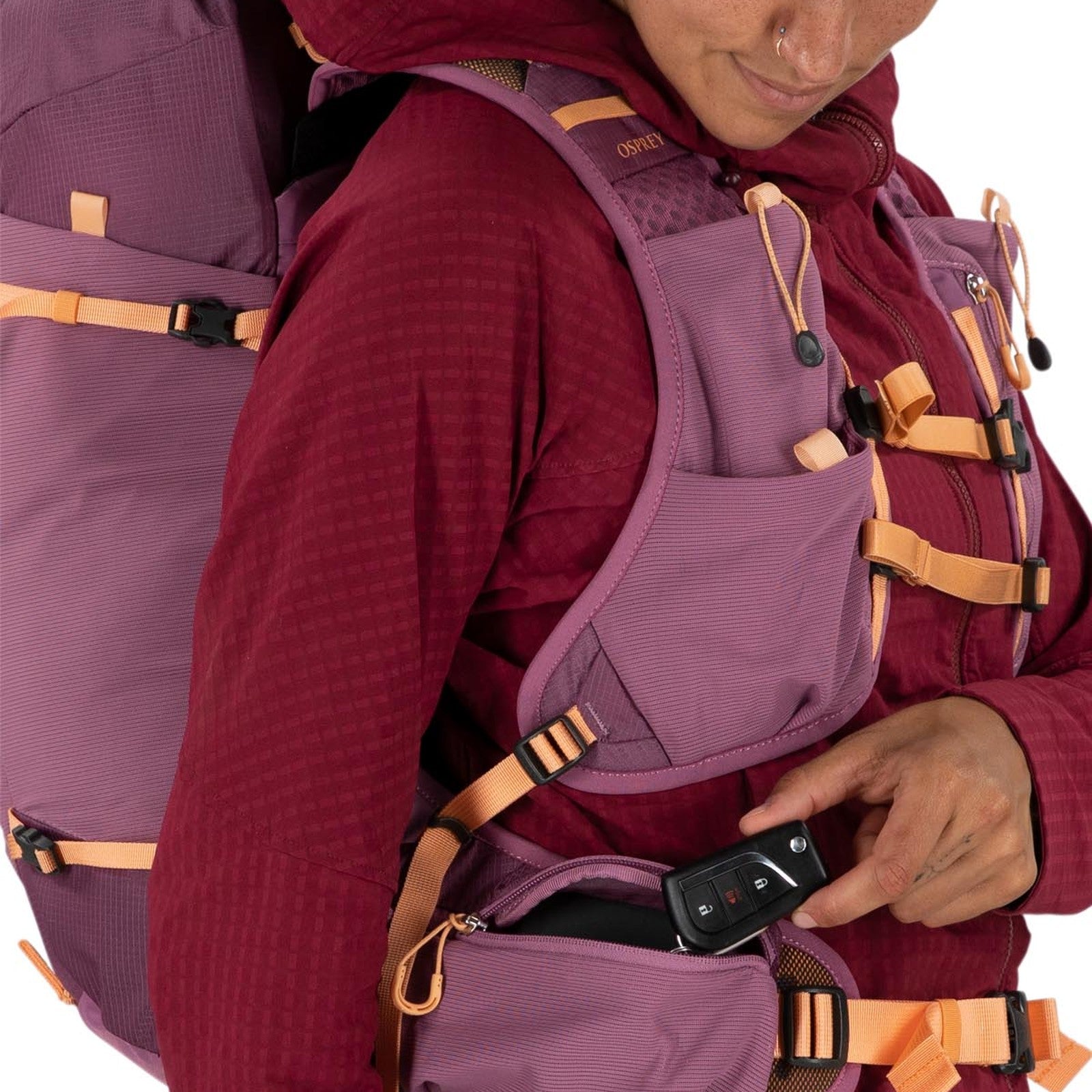 Osprey Tempest Velocity 20 Hiking Backpack 20L in Pashmina Melon — detail view 4