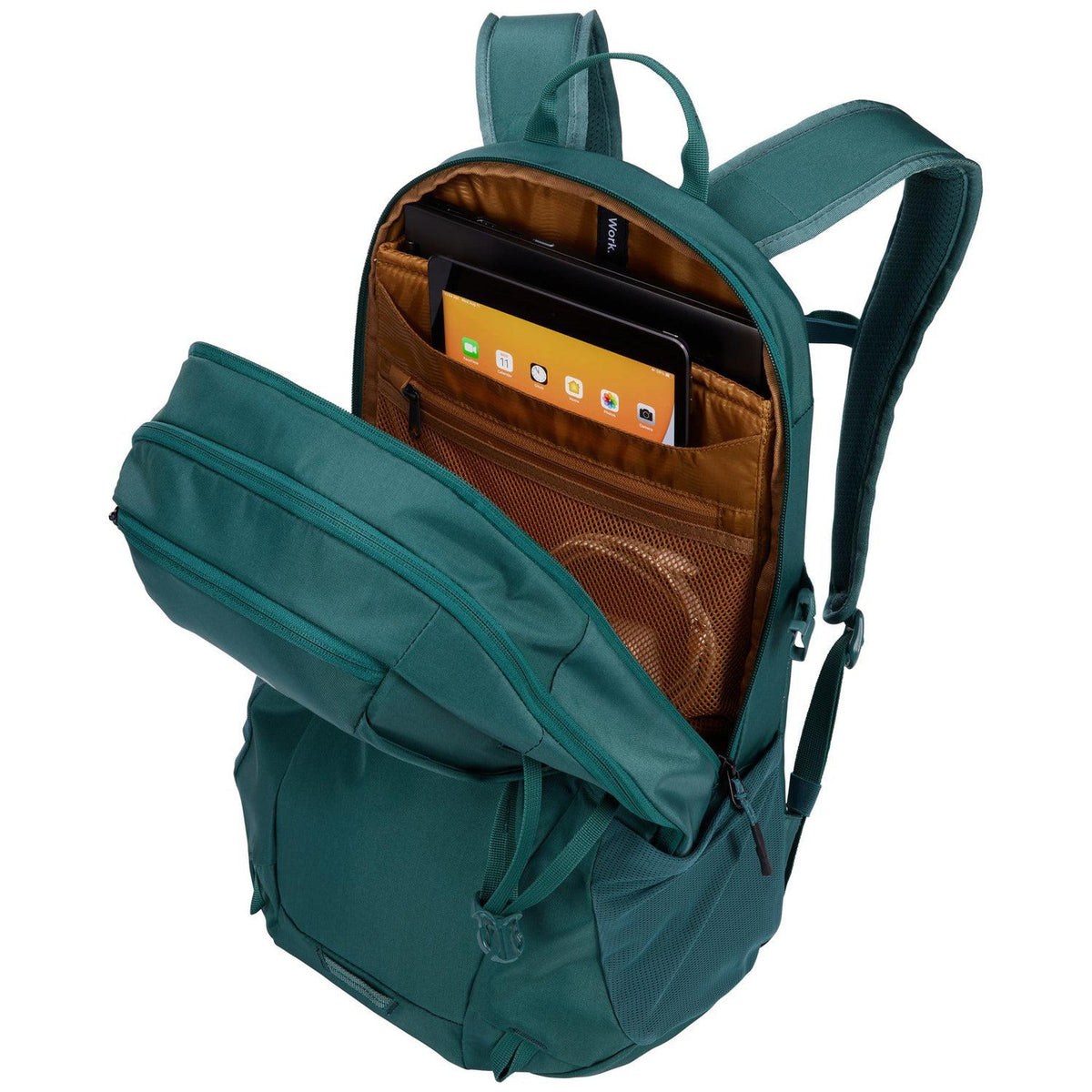 Thule EnRoute Backpack 23L in Mallard Green — interior view