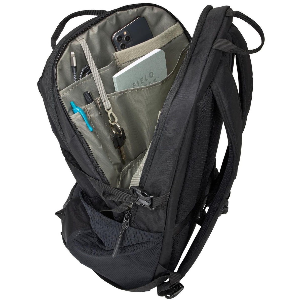 Thule EnRoute Backpack 26L in Black — interior view