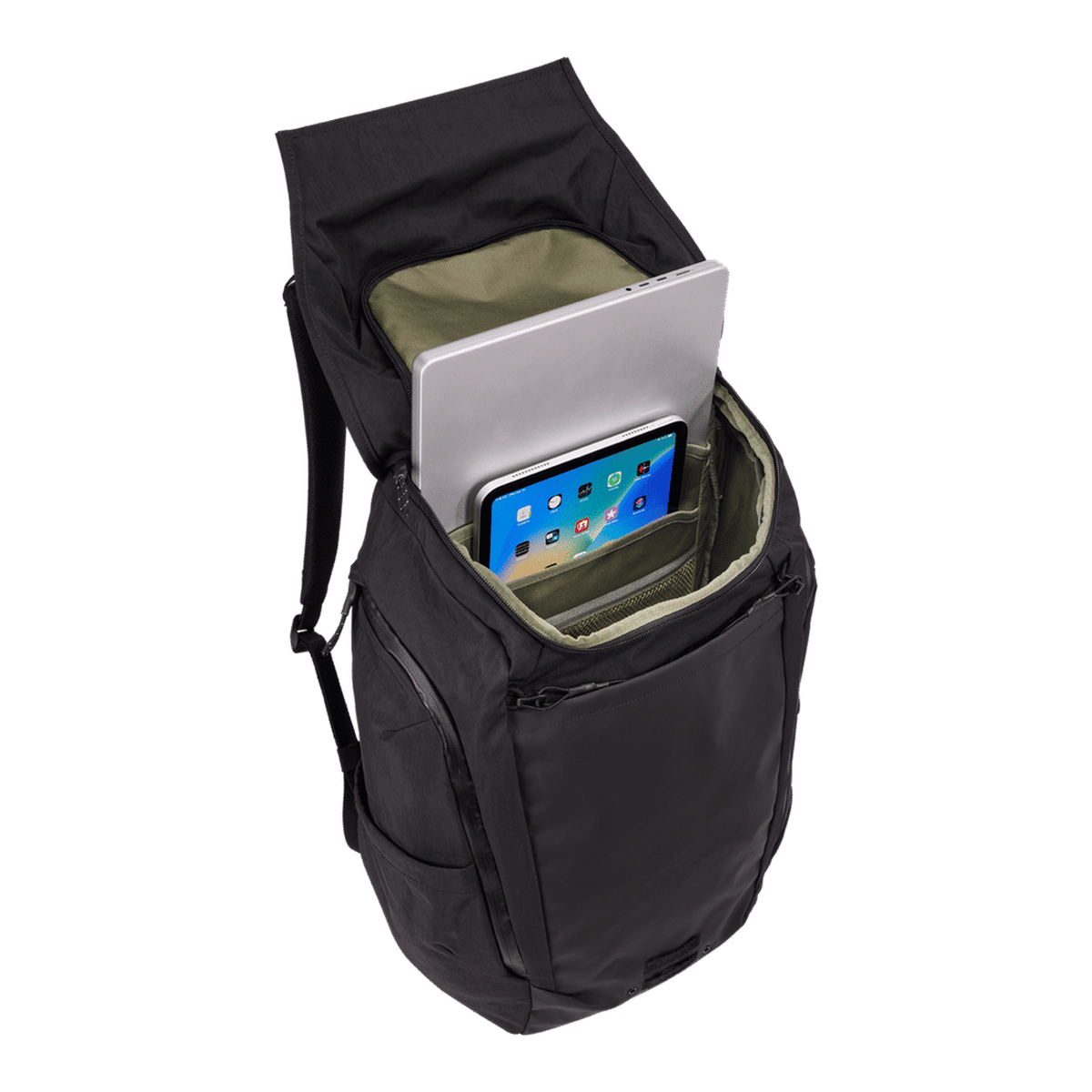 Thule Paramount Bike Commute Backpack 28L in Black — interior view