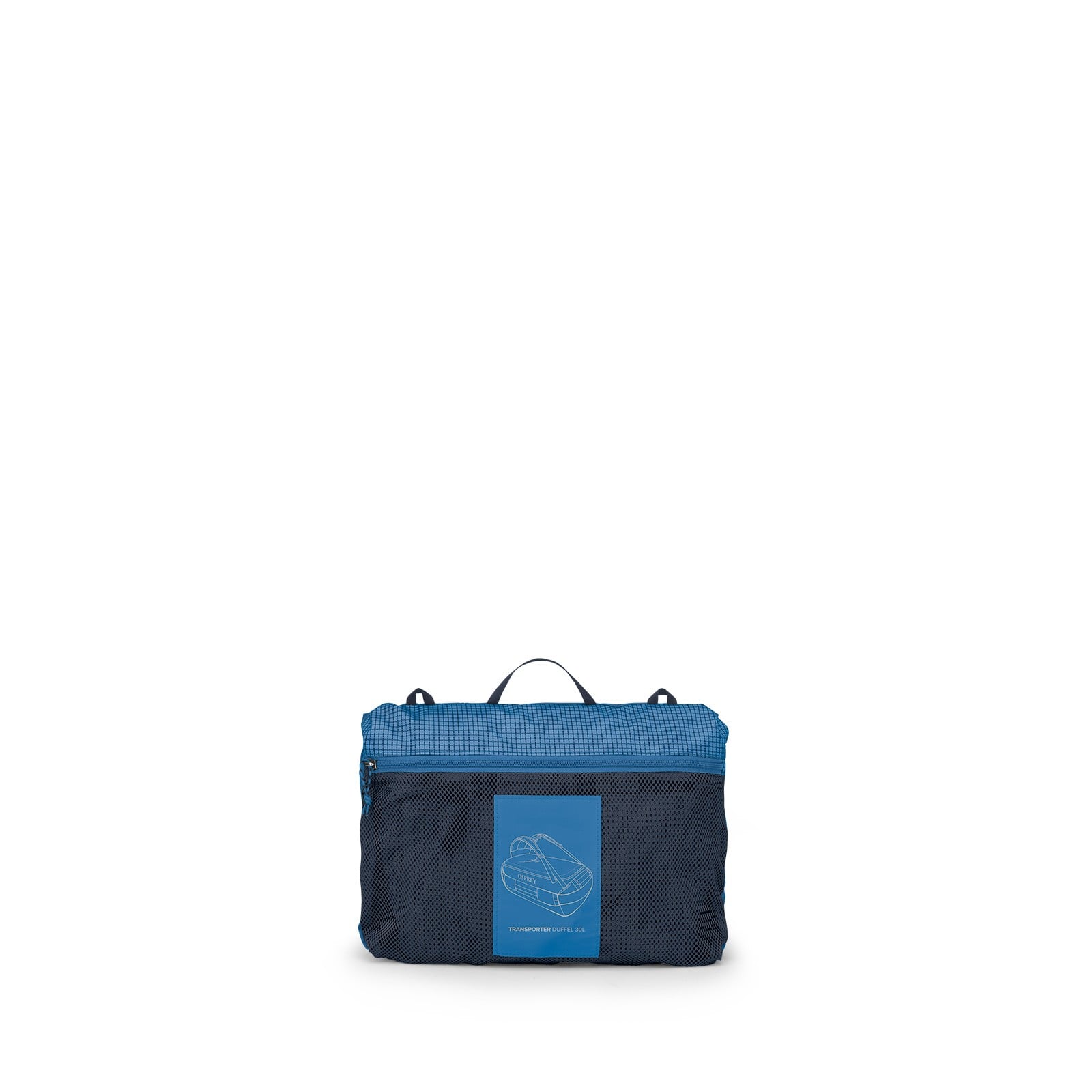 Osprey Transporter Duffel 30L in Blue Flame / Nocturnal Blue — angle view 3