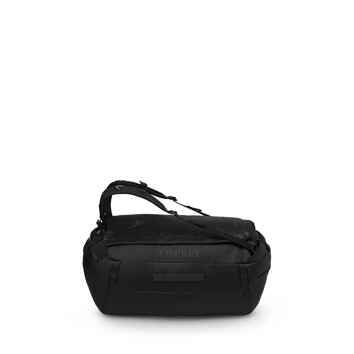 Osprey Transporter 65L Expedition Duffel in Raven Black Black — angle view 2
