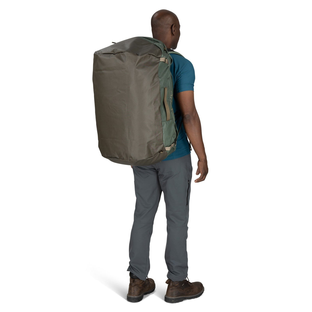 Osprey Transporter 95L Expedition Duffel in Pine Leaf/Earl Grey — lifestyle 4