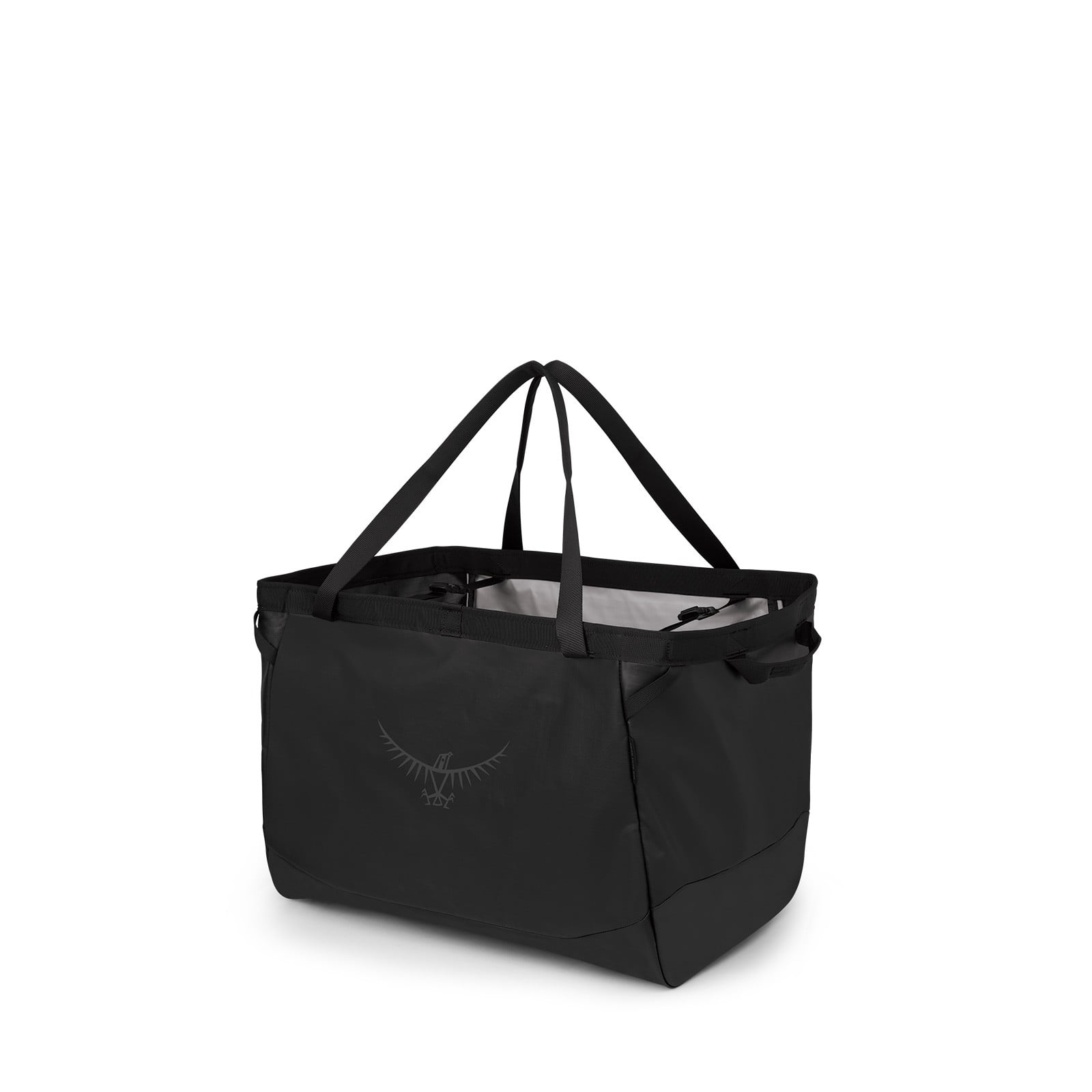 Osprey Transporter Gear Tote 60L in Raven Black Black — angle view 3
