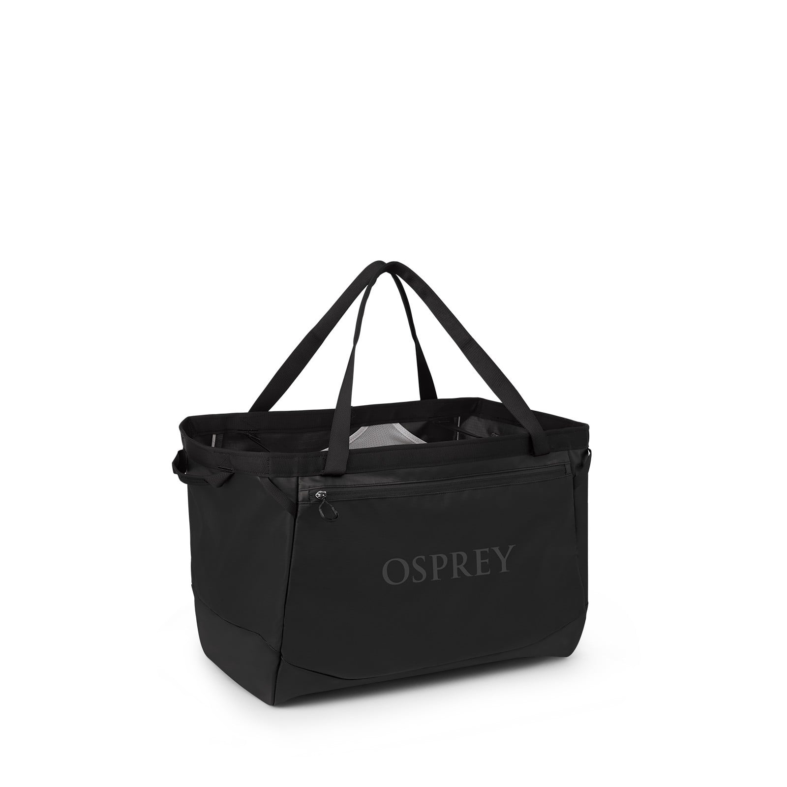 Osprey Transporter Gear Tote 60L in Raven Black Black — angle view 2