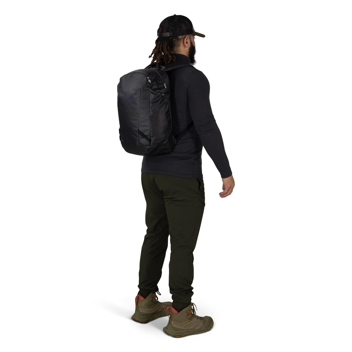 Osprey Transporter Panel Loader Backpack 20L in Raven Black — lifestyle 2