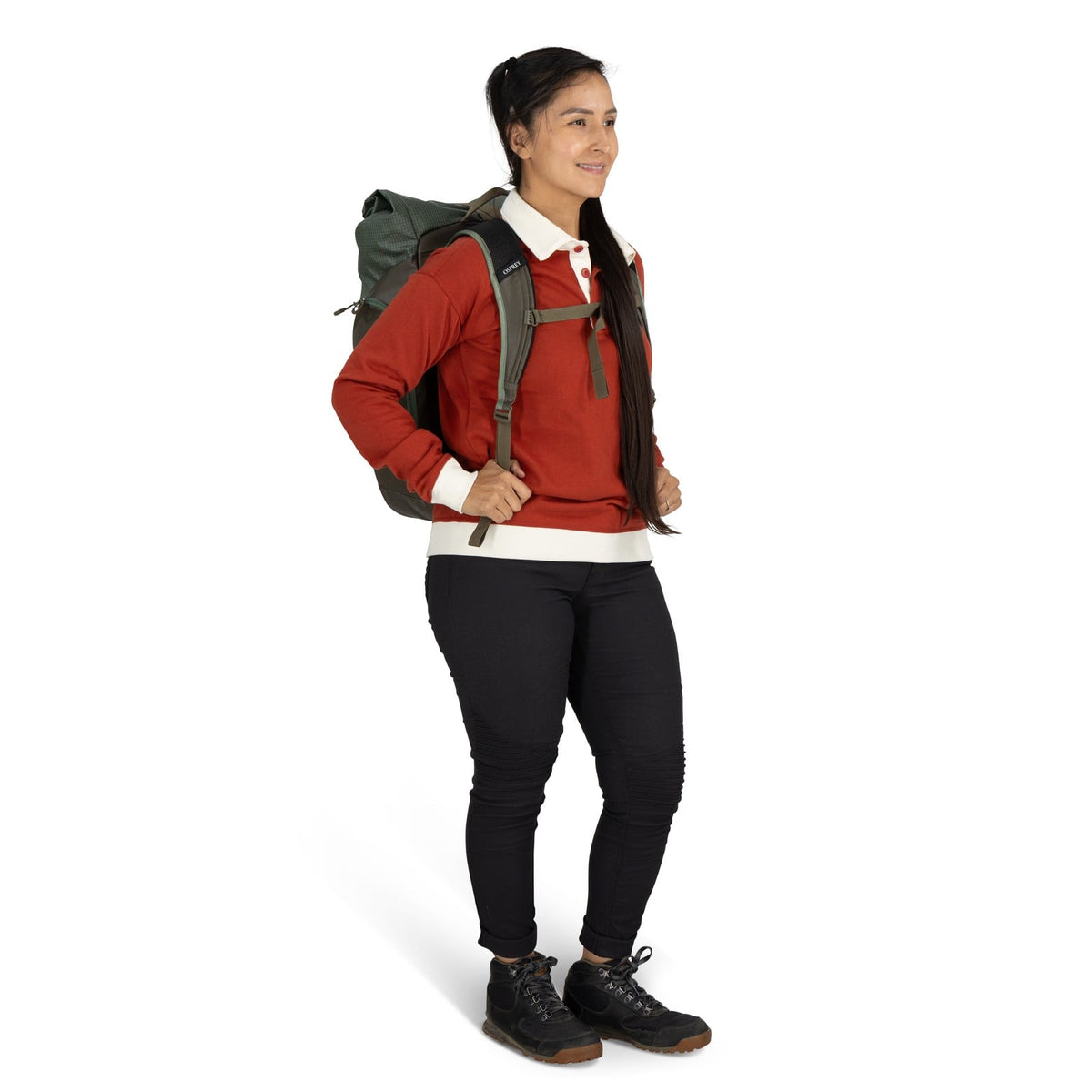 Osprey Transporter Roll Top Pack 25L in Pine Leaf/Earl Grey — lifestyle