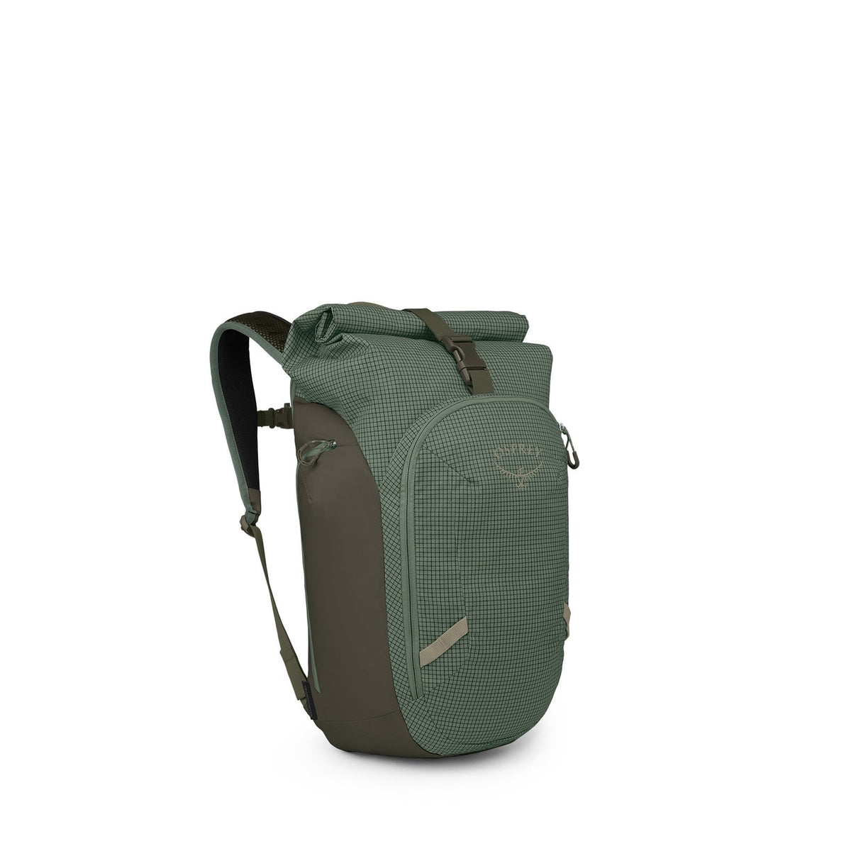 Osprey Transporter Roll Top Pack 25L in Pine Leaf/Earl Grey — front view