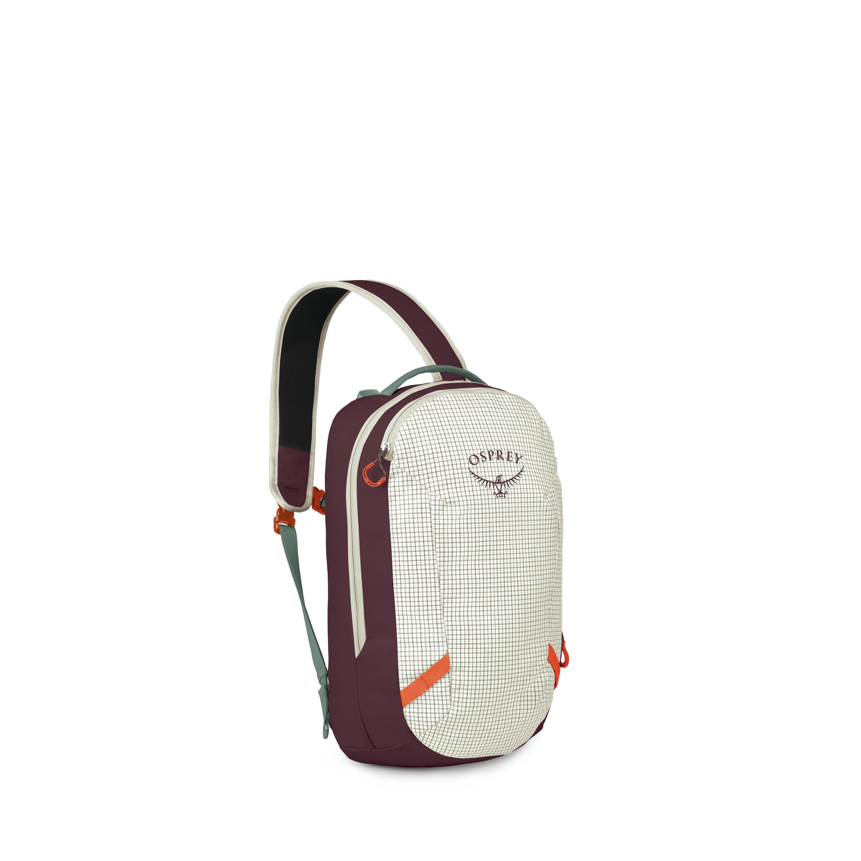 Osprey Transporter Sling 13L in Mystery White-Moody Burgundy — angle view 2