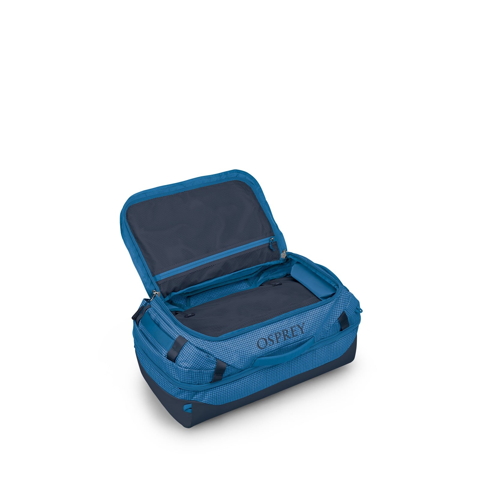 Osprey Transporter Squffel 44L in Blue Flame / Nocturnal Blue — angle view 2