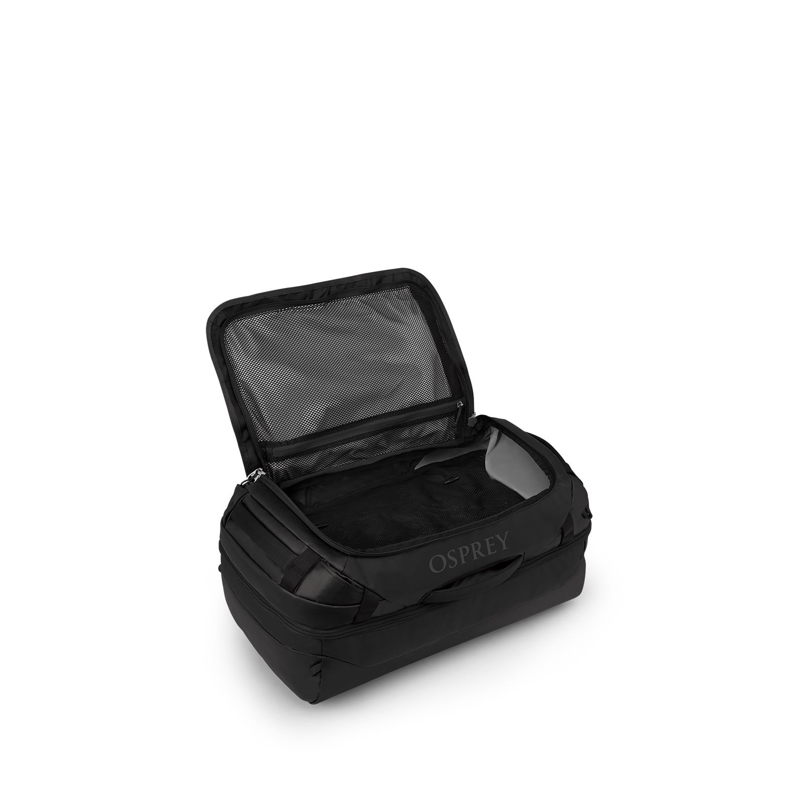 Osprey Transporter Squffel 44L in Raven Black Black — angle view 2