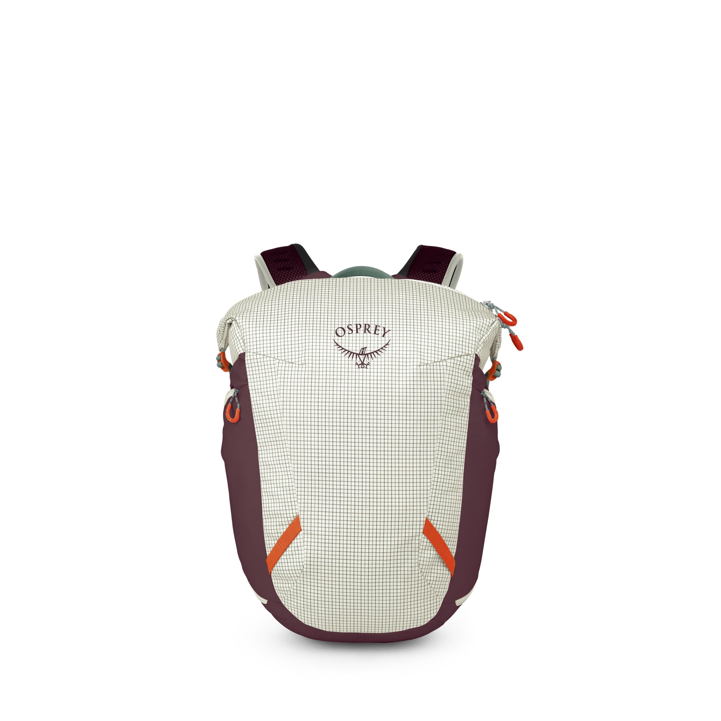 Osprey Transporter Zinch Backpack 22L in Mystery White-Moody Burgundy — front view