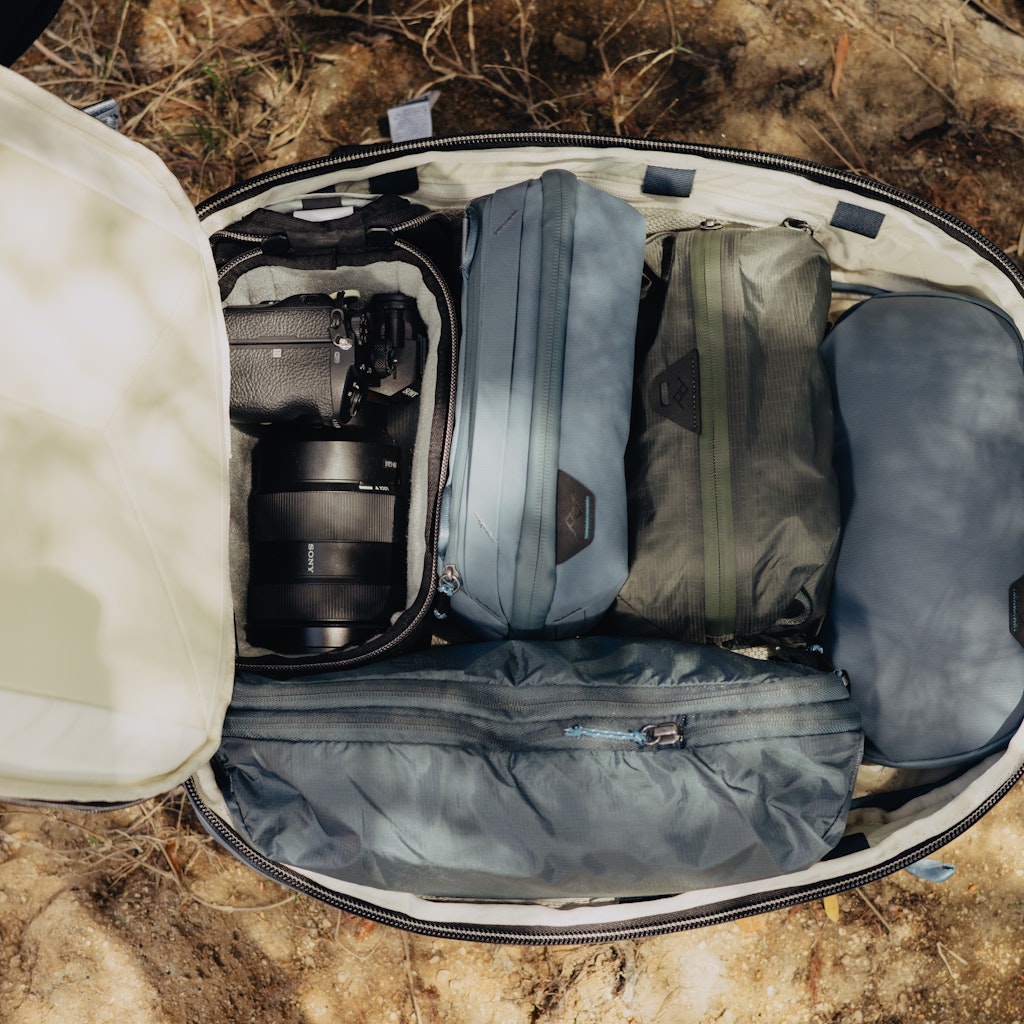 Peak Design Travel Backpack 30L in Ocean — interior view 4