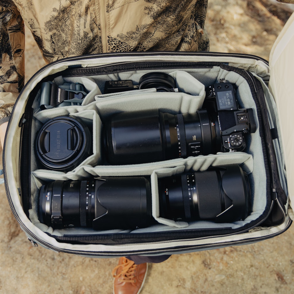 Peak Design Travel Backpack 45L in Ocean — interior view 3