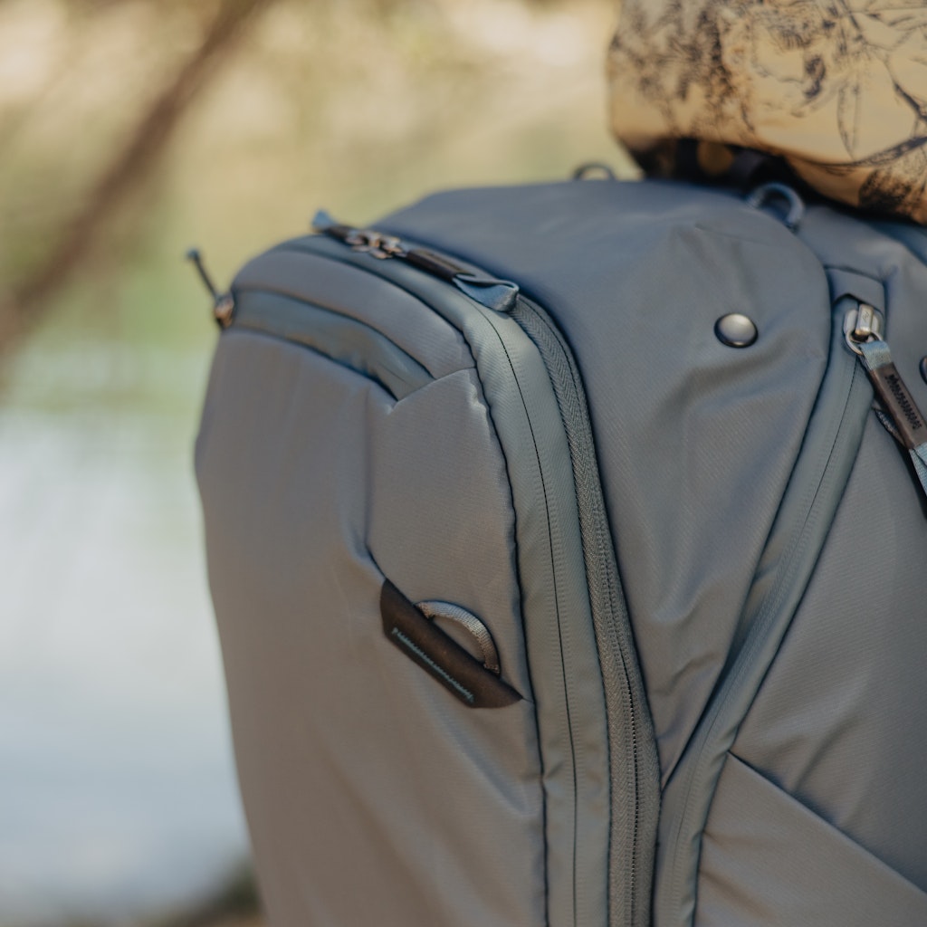 Peak Design Travel Backpack 45L in Ocean — detail view