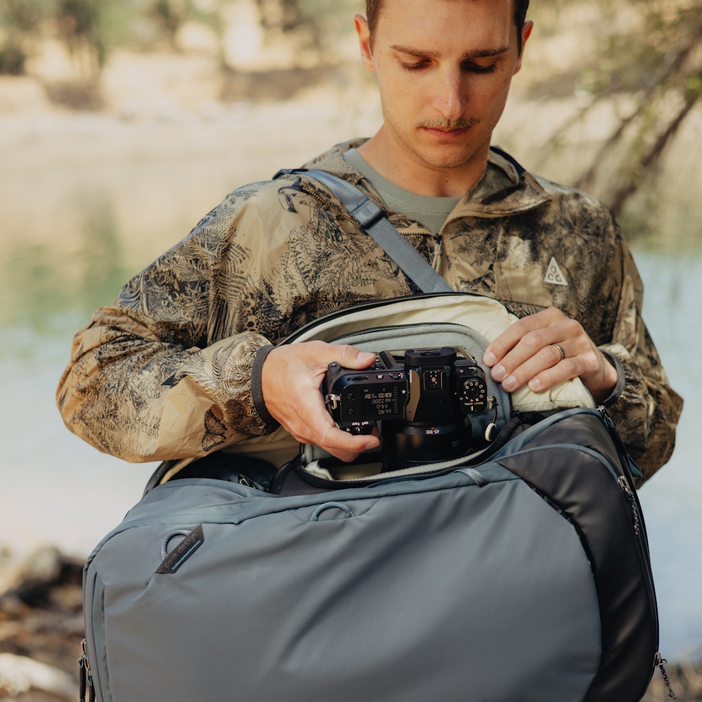 Peak Design Travel Backpack 45L in Ocean — lifestyle 3