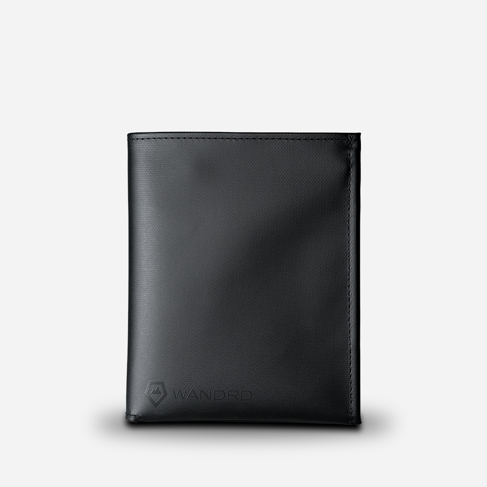 WANDRD Travel Wallet in Black — front view