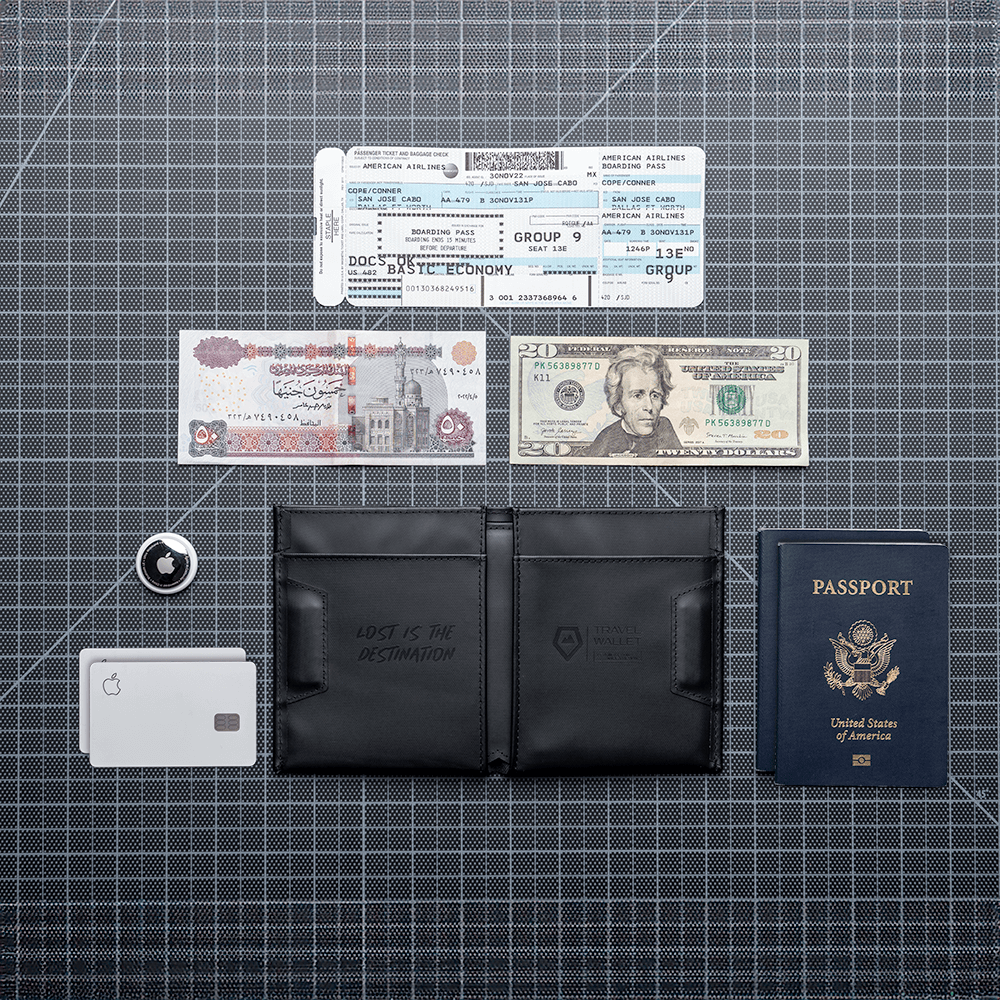 WANDRD Travel Wallet in Black — angle view 3