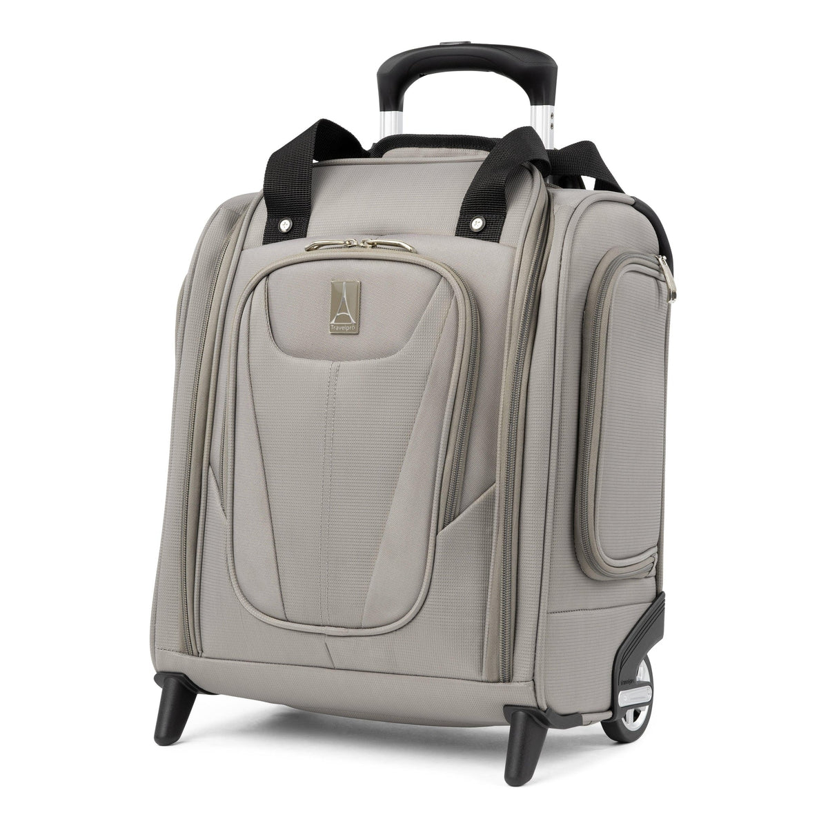Travelpro Maxlite 5 Carry-On Rolling Underseat Bag in Champagne — front view