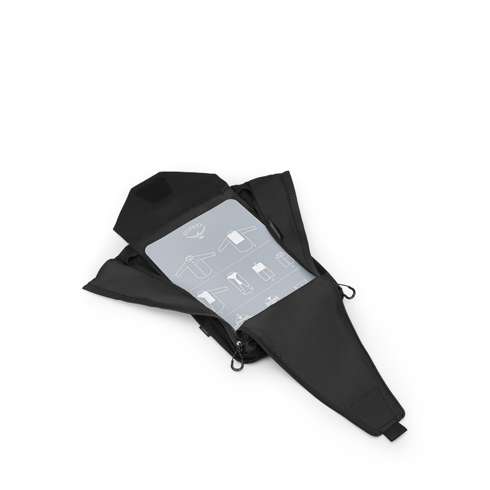 Osprey Ultralight Garment Folder 6L in Black — angle view 2