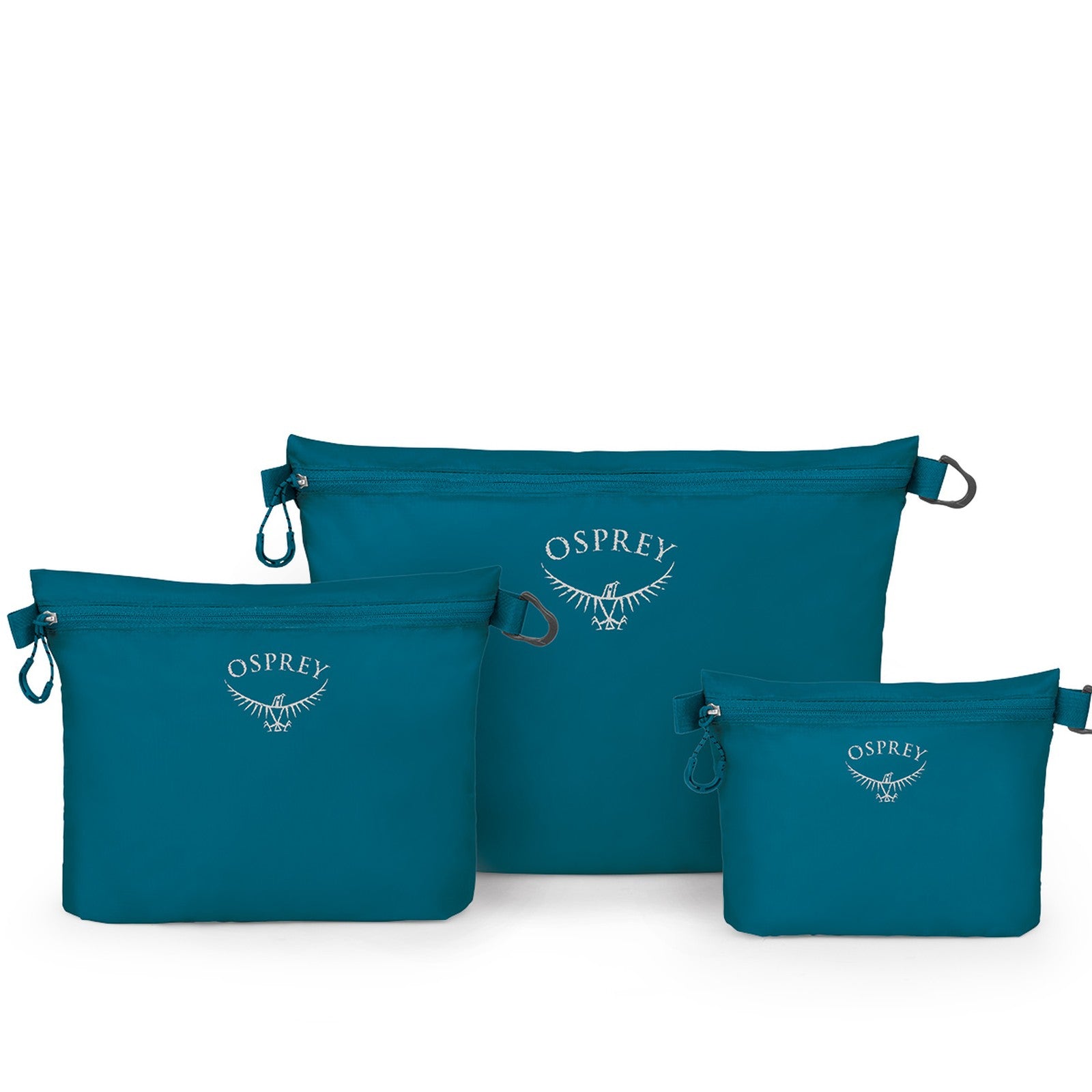 Osprey Ultralight Zipper Sack Set in Waterfront Blue — front view