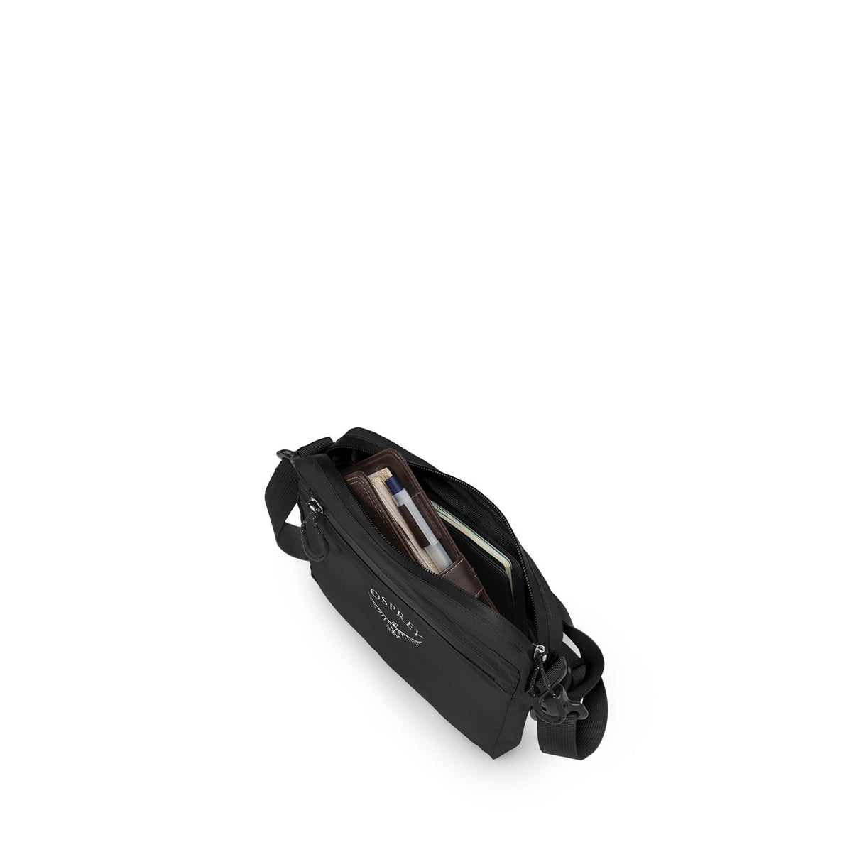 Osprey Ultralight Shoulder Satchel in Black — angle view 2