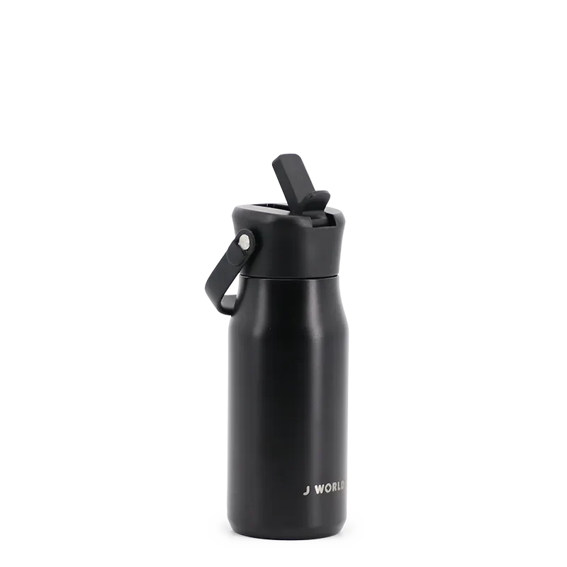 J World Flowee 14oz Insulated Water Bottle in Black — angle view 2 # color_Black