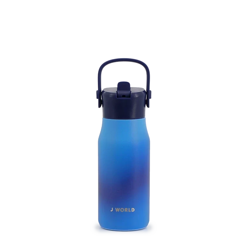 J World Flowee 14oz Insulated Water Bottle in Blue Gradient — front view # color_Blue Gradient