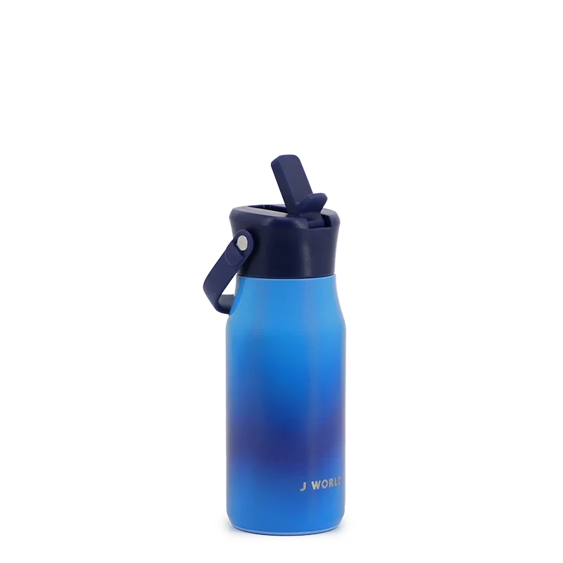 J World Flowee 14oz Insulated Water Bottle in Blue Gradient — angle view 2 # color_Blue Gradient