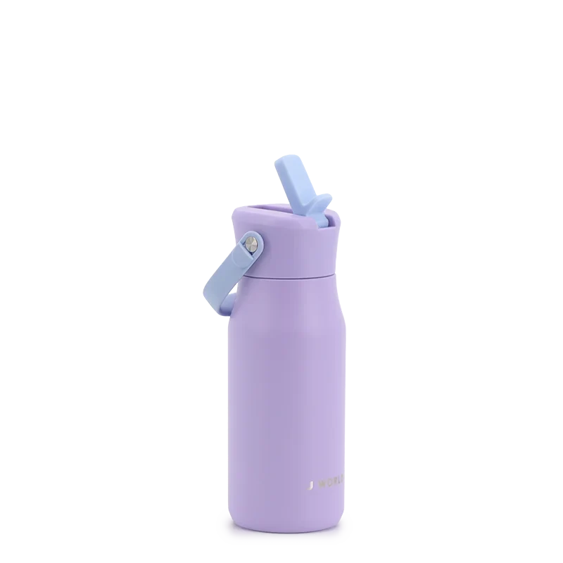 J World Flowee 14oz Insulated Water Bottle in Purple — angle view 2 # color_Purple