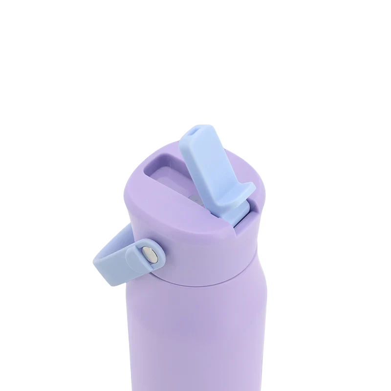 J World Flowee 14oz Insulated Water Bottle in Purple — detail view # color_Purple
