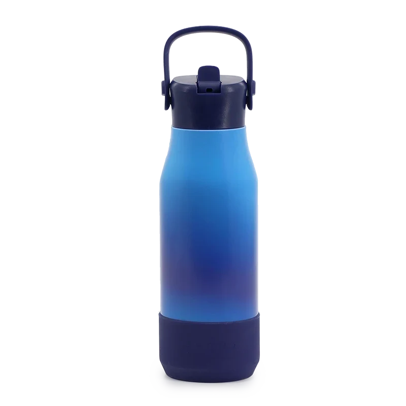 J World Flowee 22oz Insulated Water Bottle in Blue Gradient — front view # color_Blue Gradient