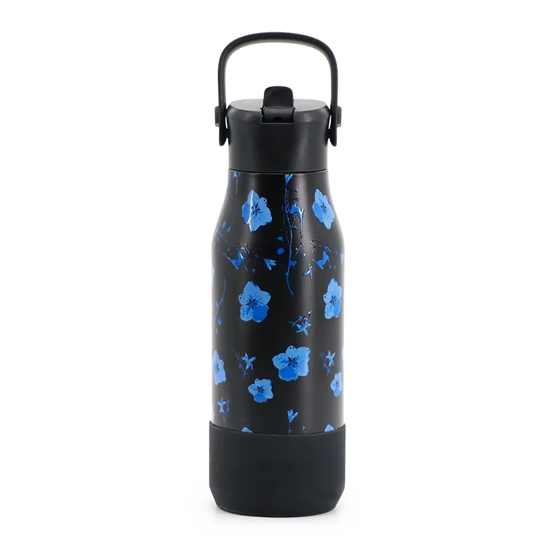 J World Flowee 22oz Insulated Water Bottle in Night Bloom — front view # color_Night Bloom