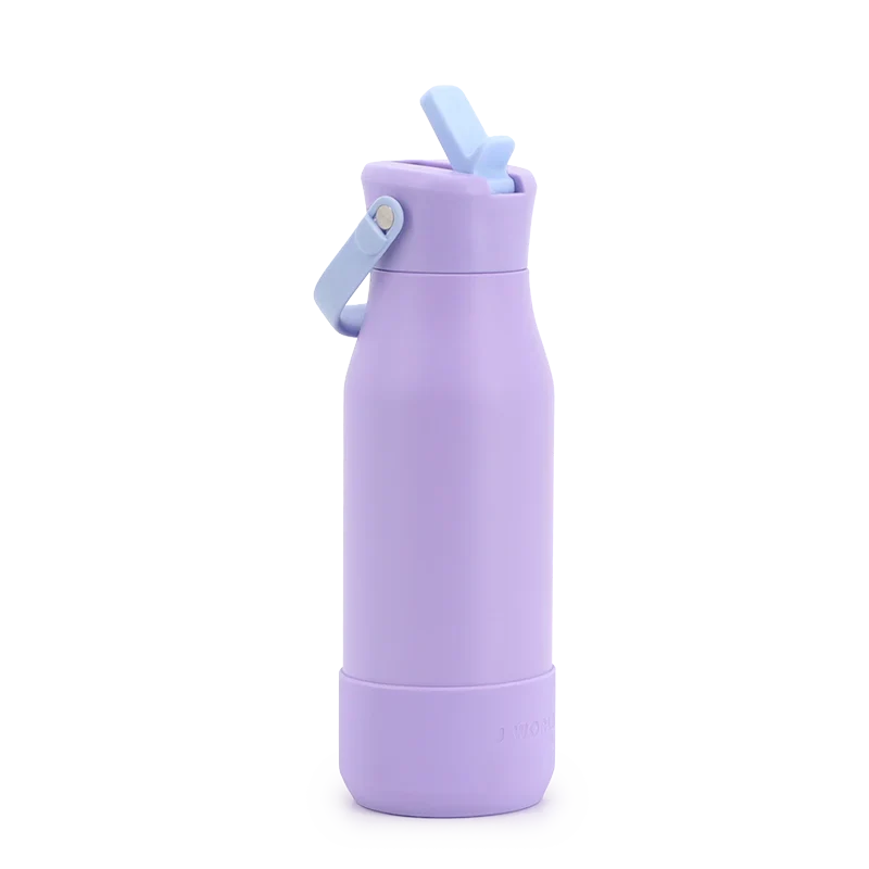 J World Flowee 22oz Insulated Water Bottle in Purple — angle view 2 # color_Purple